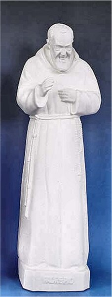 Padre Pio Garden Sculpture White Stigmata